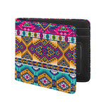 Bright Colors Aztec Pattern Print Bifold Wallet