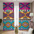 Bright Colors Aztec Pattern Print Dimout Pencil Pleat Curtains