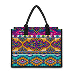 Bright Colors Aztec Pattern Print Canvas Tote Bag