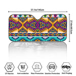 Bright Colors Aztec Pattern Print Car Windshield Sun Shade