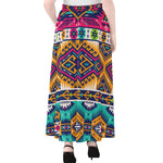 Bright Colors Aztec Pattern Print Chiffon Maxi Skirt