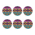 Bright Colors Aztec Pattern Print Coaster Set