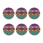 Bright Colors Aztec Pattern Print Coaster Set