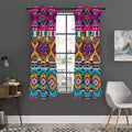 Bright Colors Aztec Pattern Print Grommet Curtain Panels