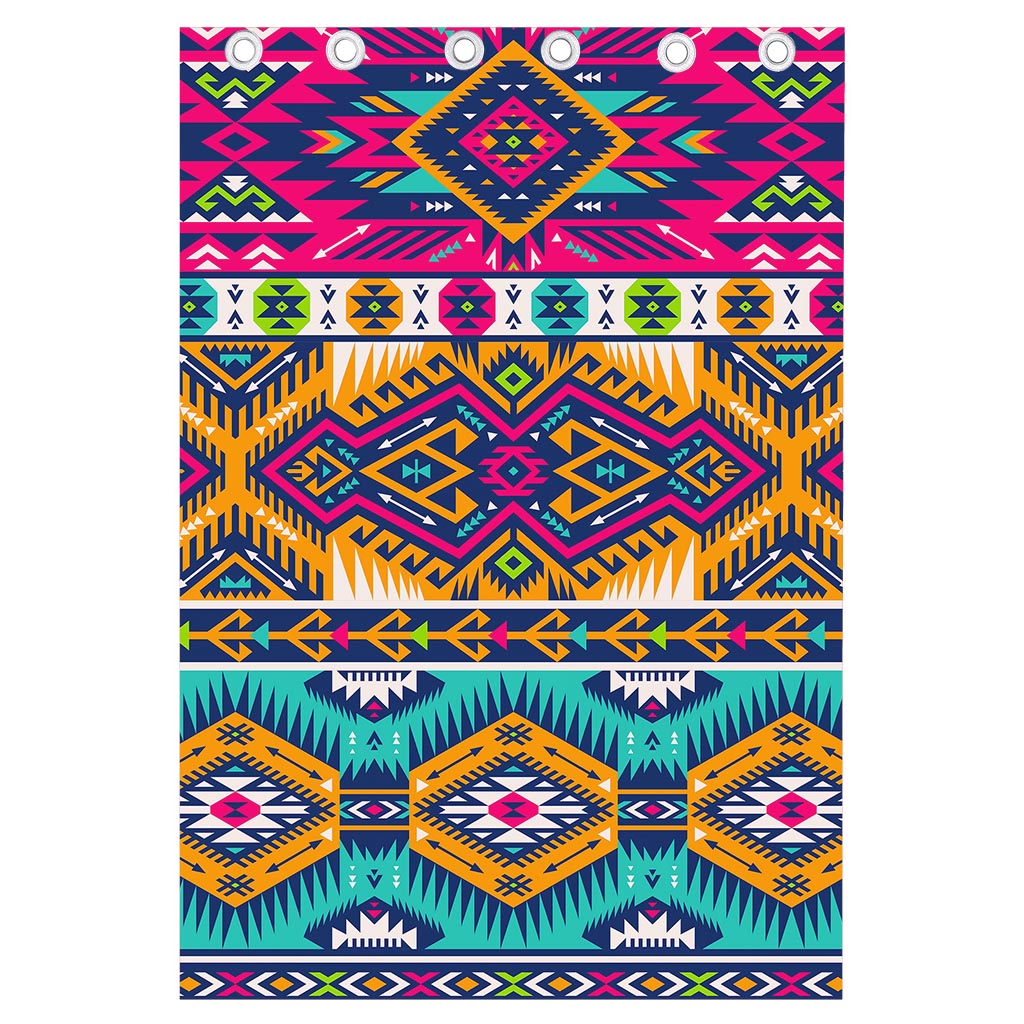 Bright Colors Aztec Pattern Print Curtain