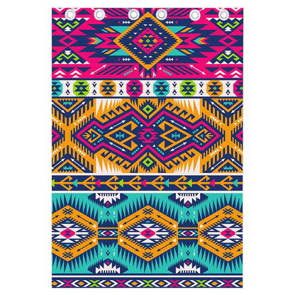 Bright Colors Aztec Pattern Print Curtain