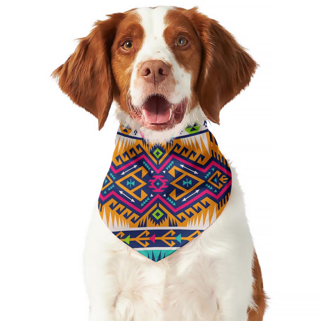 Bright Colors Aztec Pattern Print Dog Bandana