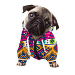 Bright Colors Aztec Pattern Print Dog Zip Up Hoodie