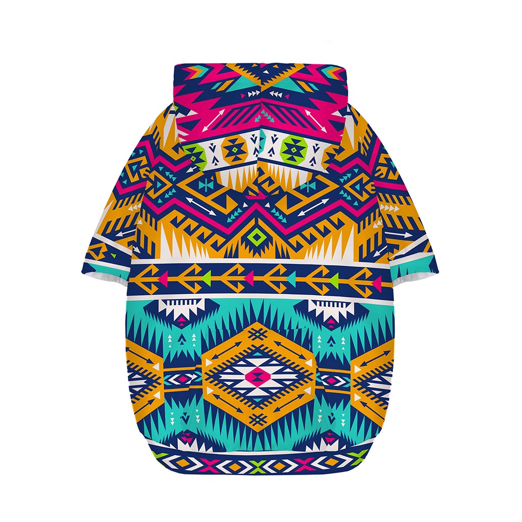 Bright Colors Aztec Pattern Print Dog Zip Up Hoodie