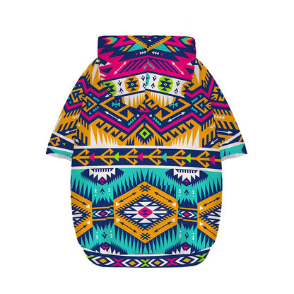 Bright Colors Aztec Pattern Print Dog Zip Up Hoodie