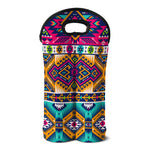 Bright Colors Aztec Pattern Print Double Neoprene Wine Tote