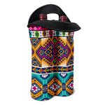Bright Colors Aztec Pattern Print Double Neoprene Wine Tote