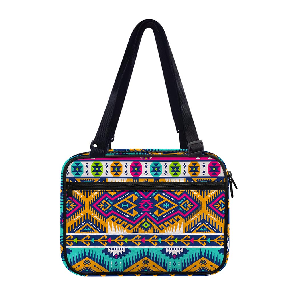 Bright Colors Aztec Pattern Print Double Strap Bible Bag