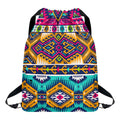 Bright Colors Aztec Pattern Print Drawstring Backpack