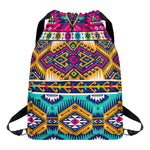 Bright Colors Aztec Pattern Print Drawstring Backpack