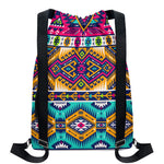 Bright Colors Aztec Pattern Print Drawstring Backpack