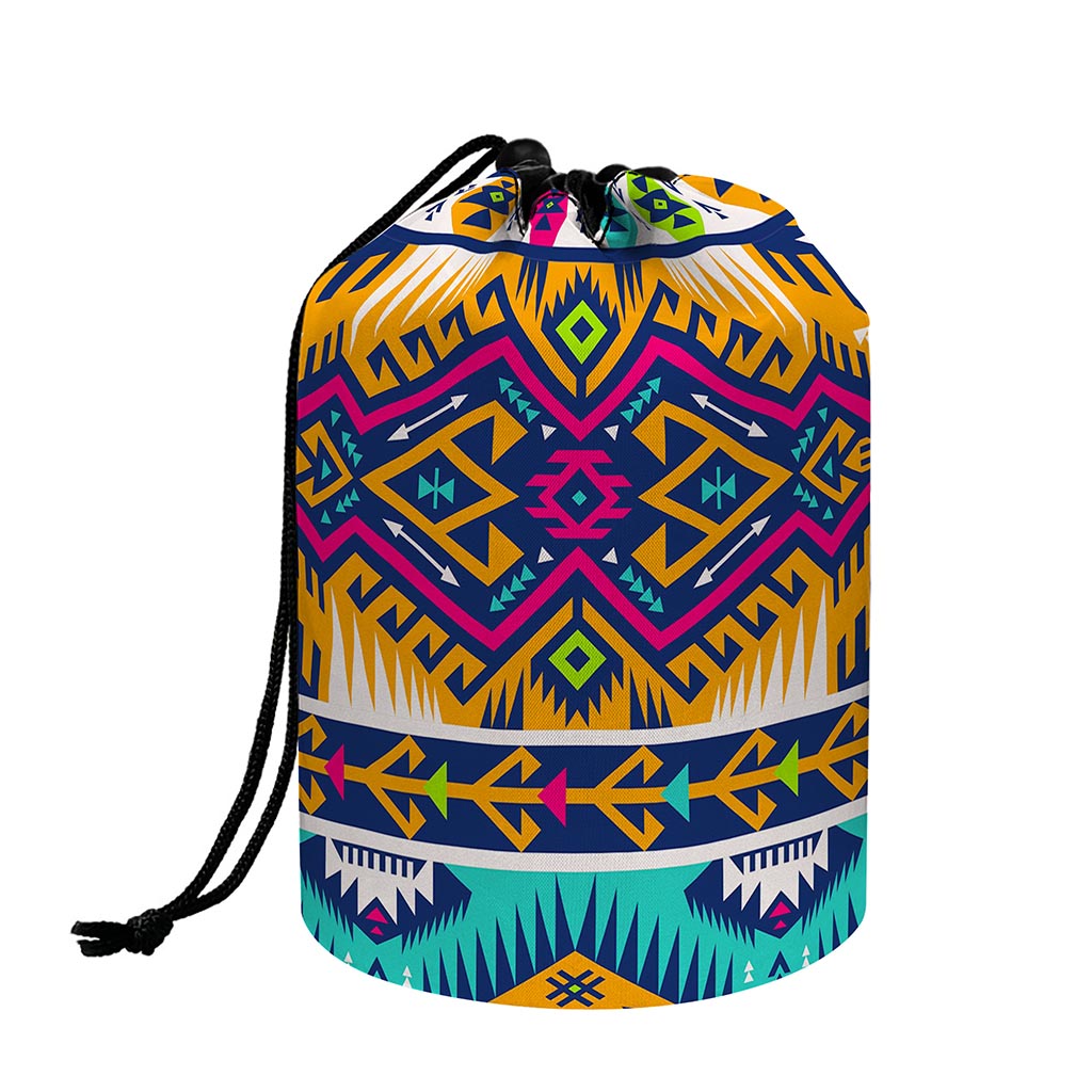 Bright Colors Aztec Pattern Print Drawstring Makeup Bag