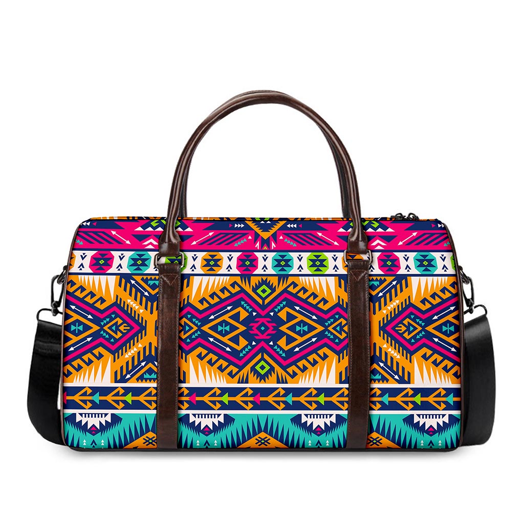 Bright Colors Aztec Pattern Print Duffle Bag