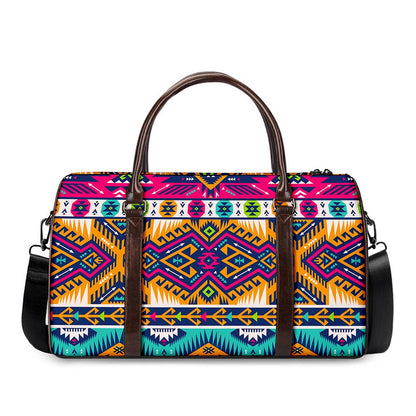 Bright Colors Aztec Pattern Print Duffle Bag