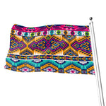 Bright Colors Aztec Pattern Print Flag