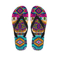 Bright Colors Aztec Pattern Print Flip Flops