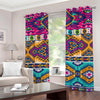 Bright Colors Aztec Pattern Print Grommet Curtains