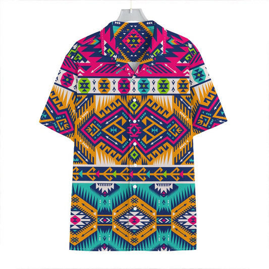 Bright Colors Aztec Pattern Print Hawaiian Shirt