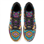 Bright Colors Aztec Pattern Print High Top Leather Sneakers