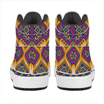 Bright Colors Aztec Pattern Print High Top Leather Sneakers
