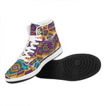 Bright Colors Aztec Pattern Print High Top Leather Sneakers