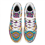 Bright Colors Aztec Pattern Print High Top Leather Sneakers