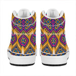 Bright Colors Aztec Pattern Print High Top Leather Sneakers