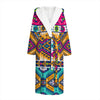 Bright Colors Aztec Pattern Print Hooded Bathrobe