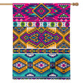 Bright Colors Aztec Pattern Print House Flag
