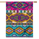 Bright Colors Aztec Pattern Print House Flag