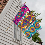 Bright Colors Aztec Pattern Print House Flag