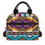 Bright Colors Aztec Pattern Print Insulated Lunch Bag