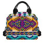 Bright Colors Aztec Pattern Print Insulated Lunch Bag