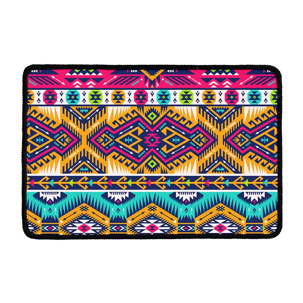 Bright Colors Aztec Pattern Print Kitchen Mat