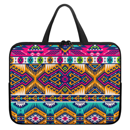 Bright Colors Aztec Pattern Print Laptop Sleeve With Handle