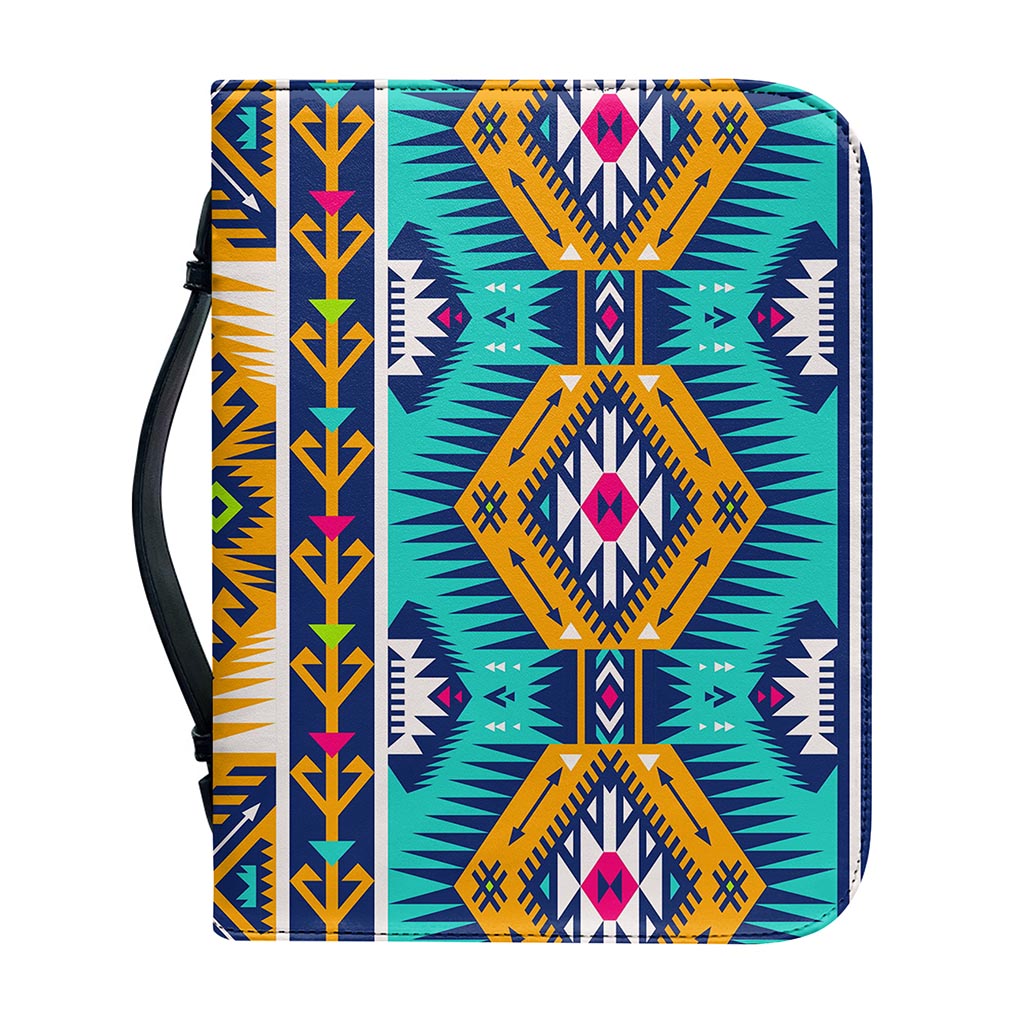 Bright Colors Aztec Pattern Print Leather Bible Cover