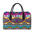 Bright Colors Aztec Pattern Print Leather Duffel Bag