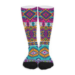 Bright Colors Aztec Pattern Print Long Socks