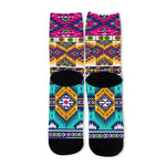 Bright Colors Aztec Pattern Print Long Socks