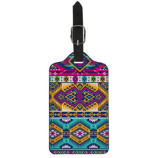 Bright Colors Aztec Pattern Print Luggage Tag