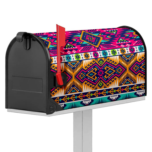 Bright Colors Aztec Pattern Print Mailbox Cover