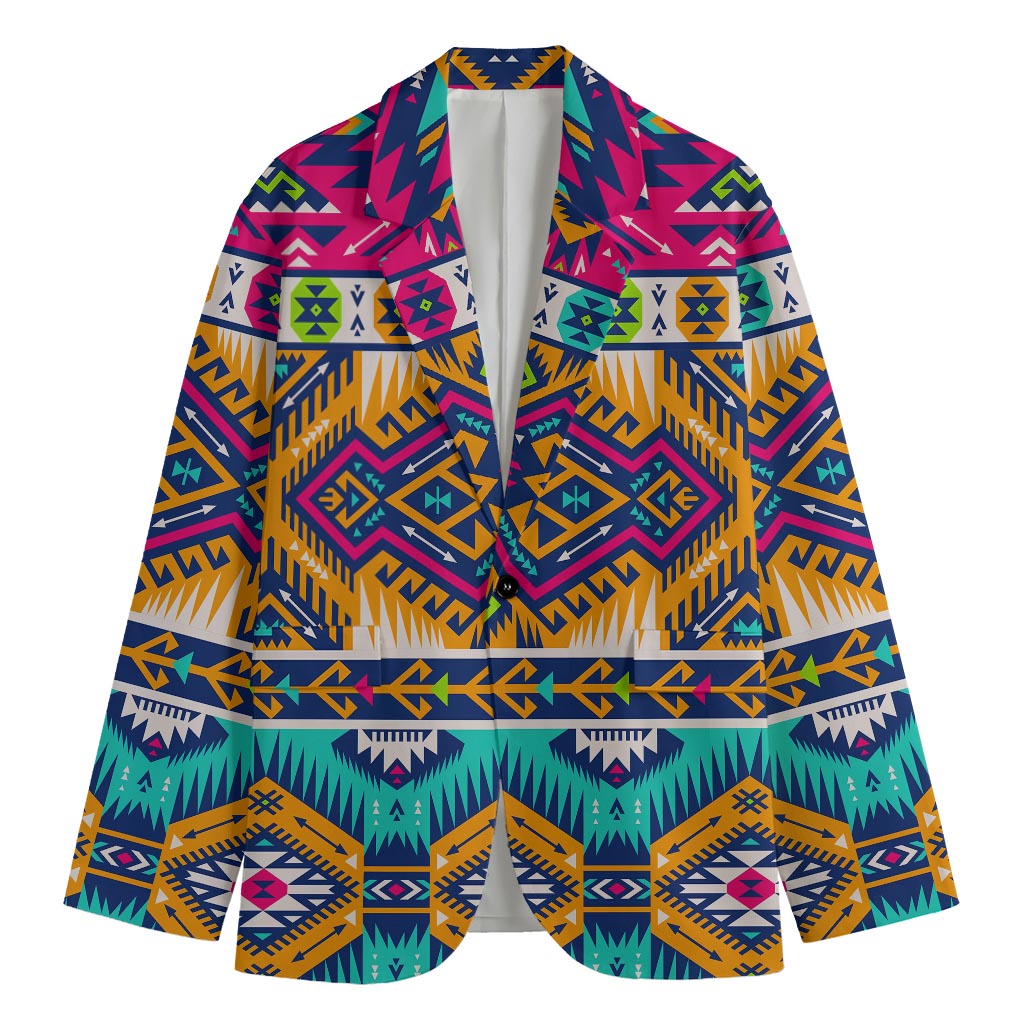 Bright Colors Aztec Pattern Print Men's Blazer