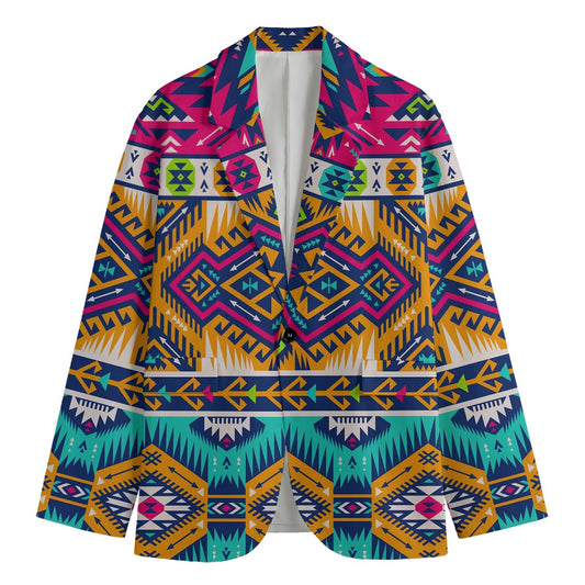 Bright Colors Aztec Pattern Print Men's Blazer