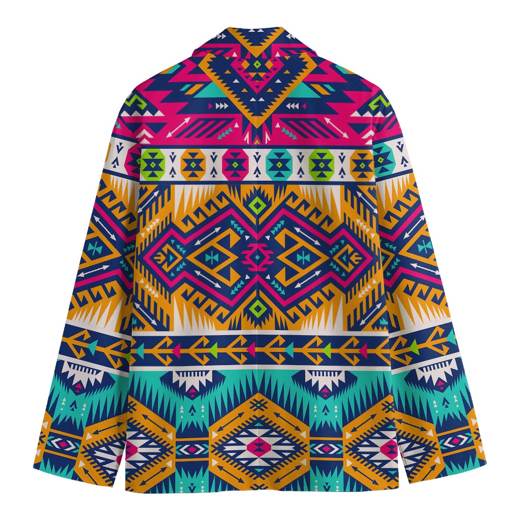 Bright Colors Aztec Pattern Print Men's Blazer