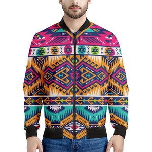 Bright Colors Aztec Pattern Print Men's Bomber Jacket